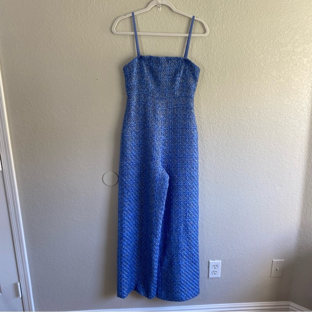Anthropologie Mare Mare Strapless Wide-Leg Tweed Jumpsuit